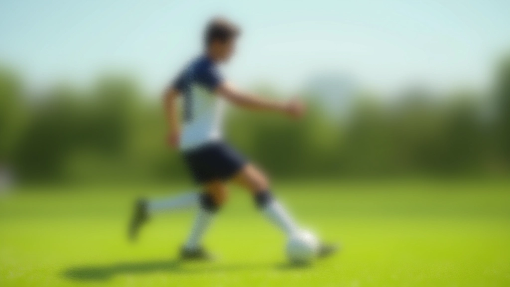 لاعب كرة قدم يوضح الوضعية الصحيحة للتمرير مع تحديد المواضع الصحيحة