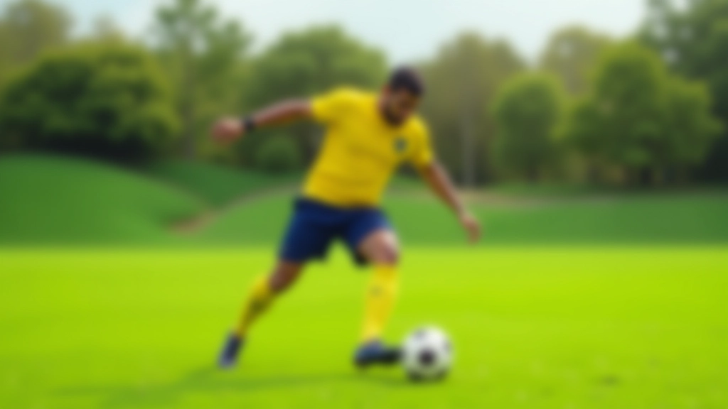 لاعب يمارس تمرين المراوغة الصحيح على أرضية الملعب